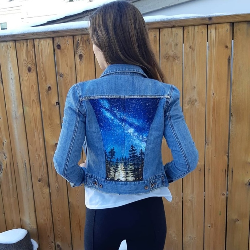 Denim Jacket with Milky Way